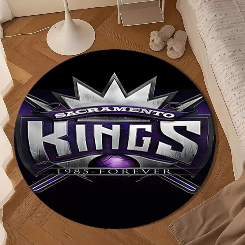 Kings Basketball Team Logo Round mat, Anti-slip Circle Carpet Chair rug For livingroom,Bedroom, doormat home decor Gift Christmas Gifts