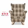 Fotel uszak Winston bujany skandynawski Family Meble krata brązowo - beżowa