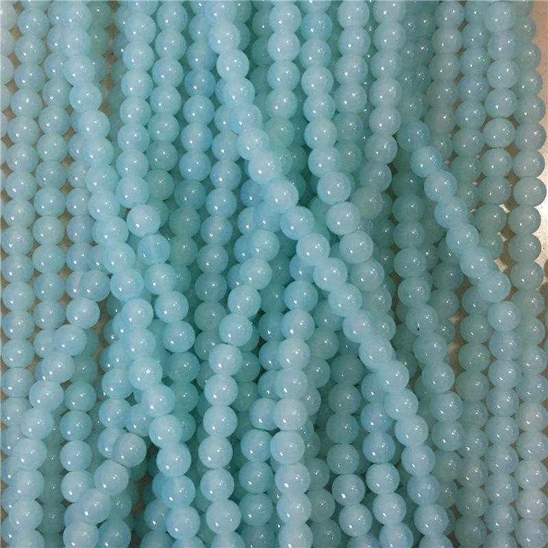 8MM Glossy Synthetic Jade Agate Glass Beads for Bracelets, Necklaces, Hairpins - Round Imitation Jade Loose Beads