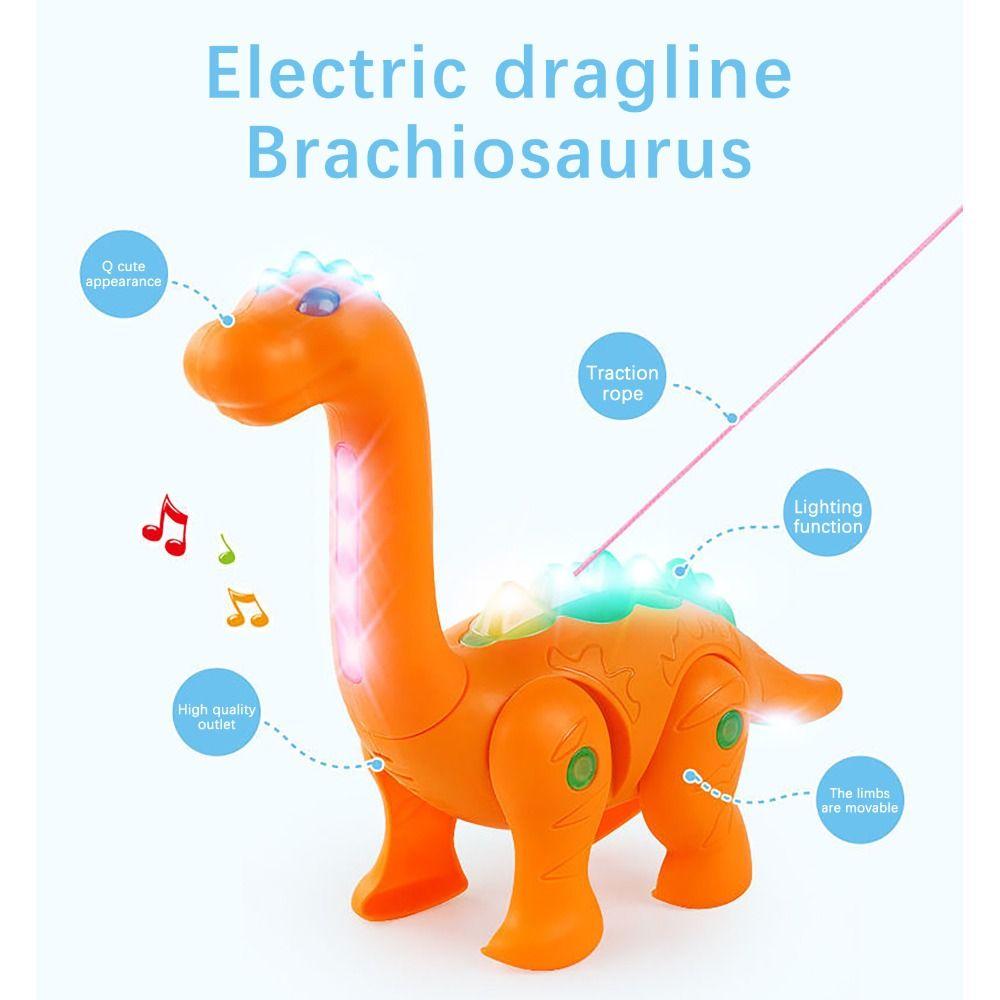 Ligh Music Glowing Musical Toy Simulation Dinosaur Model Leash Dinosaur Toy Dinosaur Pet Toy