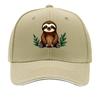 Adjustable Vintage Baseball Cap with Cute Slothin Bear Cartoon Print  Breathable Textile Fabric H Sandwich Baseball Cap