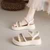 Stepping on shit sandals female 2025 new summer wear thick-soled fairy wind soft-soled fashion word with popular women's shoes