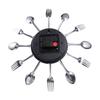 Removable Cutlery Wall Clock 3D Metal Clock Room Home Decoration Spoon Fork Wall Clock  Restaurant