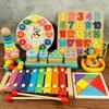 Kinder Pädagogisches Acht-Ton-Klavier Spielende Kleine Perlenuhr Regenbogen Turm 1-3 Jahre Baby Früherziehung Holzspielzeug