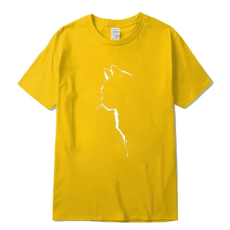 Men's T-shirt Top Quality 100% Cotton Short Sleeve Cool Cat Print Casual Loose Men T Shirt O-neck T-shirt Men Tee Shirts