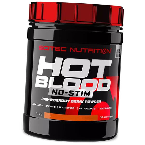 

Предтренувальний комплекс без кофеїну, Hot Blood No-Stim, Scitec Nutrition (11087014) 375g Orange