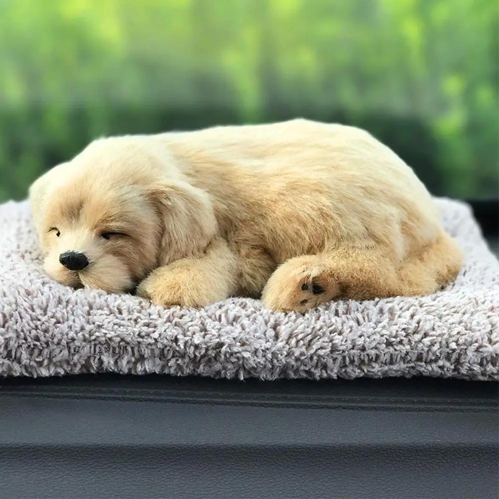 Auto Car Center Console Decoration Stuffed Toy Cute Animal Toy Sleeping Dog Decoration Children's Car Simulation Plush V3T4