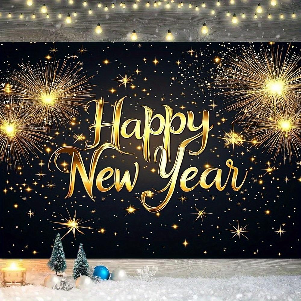 One 2D flat polyester background for the New Year celebration suitable for parties home and room decoration