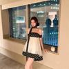 French 2026 Hepburn Style Retro Polka Dot Tube Top Dress Women Slimming Pure Desire Mesh Short Skirt