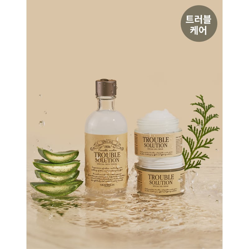 Trouble Solution Special 2-piece set (130ml skin toner + 50g gel cream)