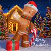 7.87FT Inflatable Toy Gingerbread Man Candy Cane Gift Xmas Yard Decoration LED Lit Christmas Supplies Home Ornament Festive Gift
