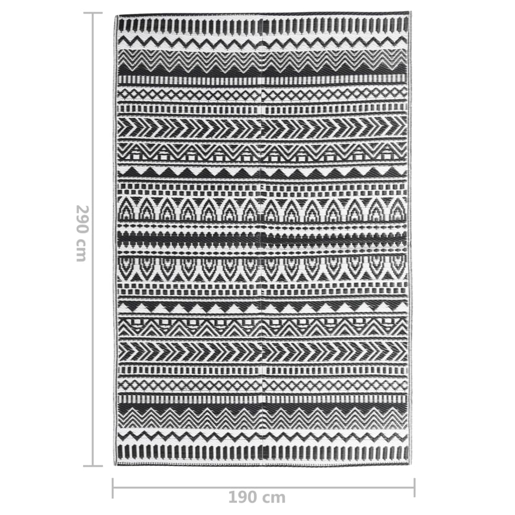 Vidaxl Außen Teppich, Schwarz, 190X290 Cm, PP