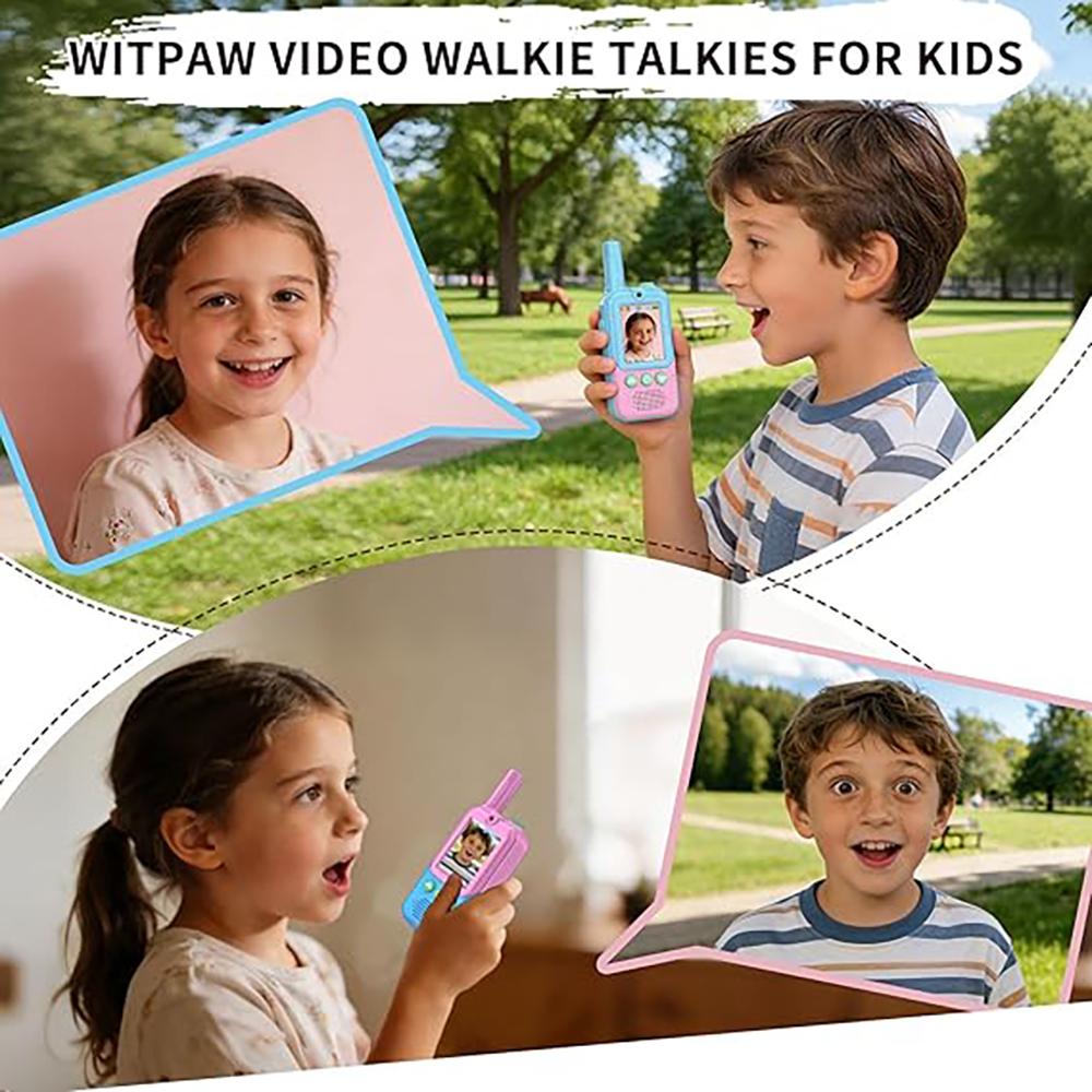 2er-Pack Video-Walkie-Talkies für Kinder von 3-12 Jahren, 4 Stimmeffekte & Bildschirm, Wiederaufladbar, Perfektes Weihnachtsgeschenk für Jungen Mädchen