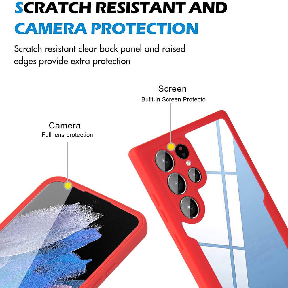 For Samsung Galaxy S23 Ultra Phone Case Camera Lens Protection Acrylic+TPU Phone Cover with PET Screen Film