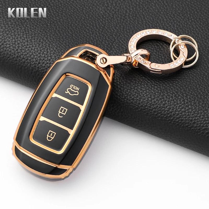 Fashion Tpu Car Key Case Cover For Hyundai Elantra Grandeur Accent Solaris Sonata Palisade Kona Creta I20 I30 Ix35 Ix25 Keychain