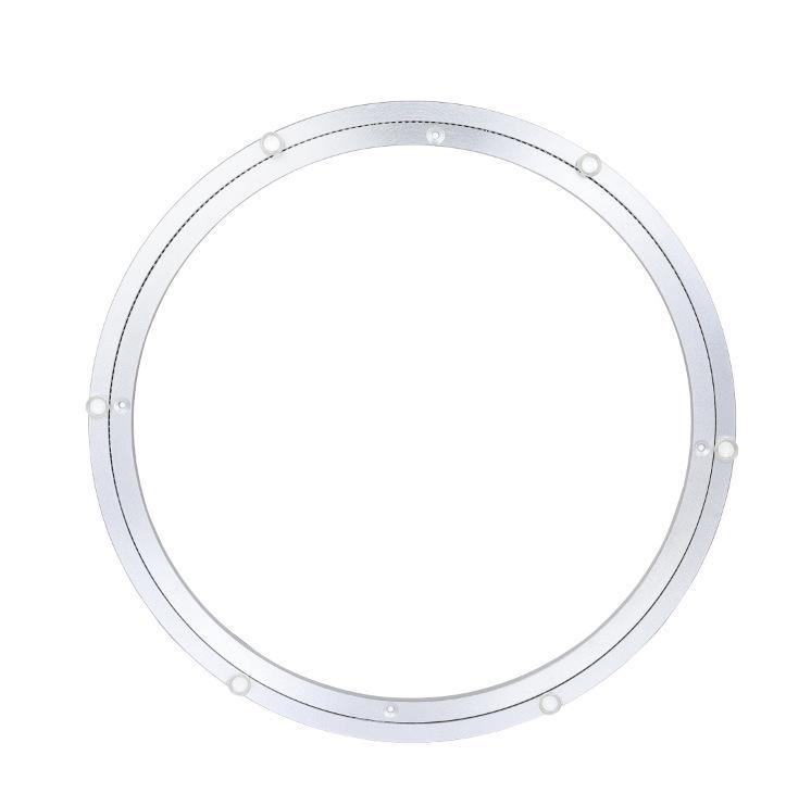 Rotating Bookshelf Display with Aluminum Turntable Base and Height-Adjustable Bearing Track