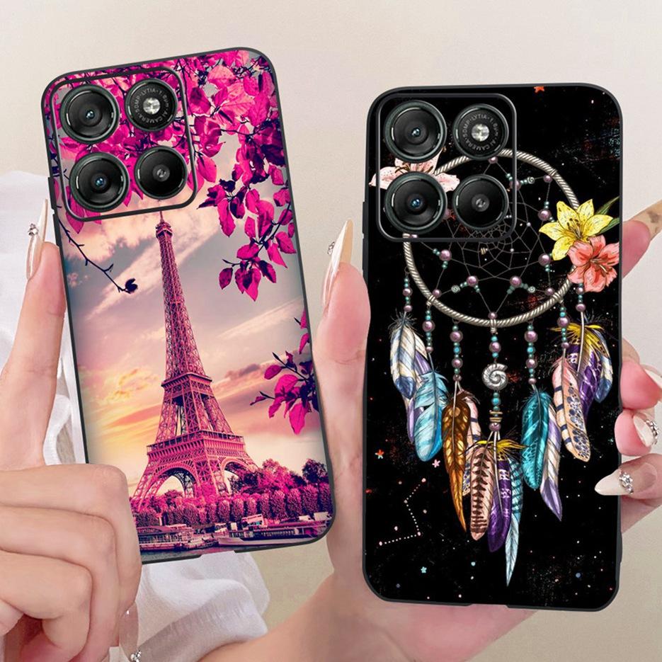 Für Motorola Moto G17 Power Case Moto G15 Niedliche Katze Blumen Bemalte Hülle Weiche TPU Handyhülle Für Motorola G15 Power MotoG17 Taschen