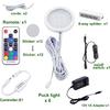 AIBOO RGB Color Changing LED Under Cabinet Lights Kit Aluminum Slim Puck Lamps for Kitchen Counter Wardrobe Counter Furniture Ambiance Christmas