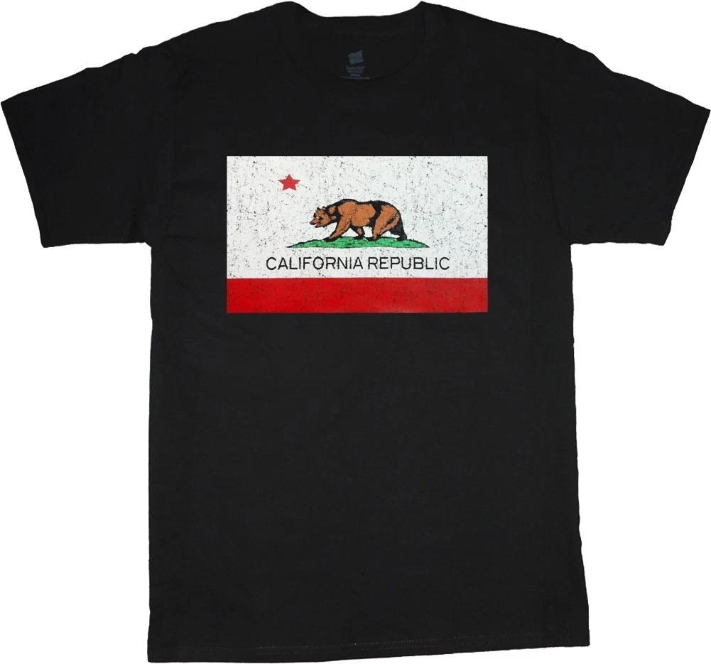 CLEARANCE SALE! - Mens 2XLT - Mens Graphic Tees California Flag Bear Shirts XL