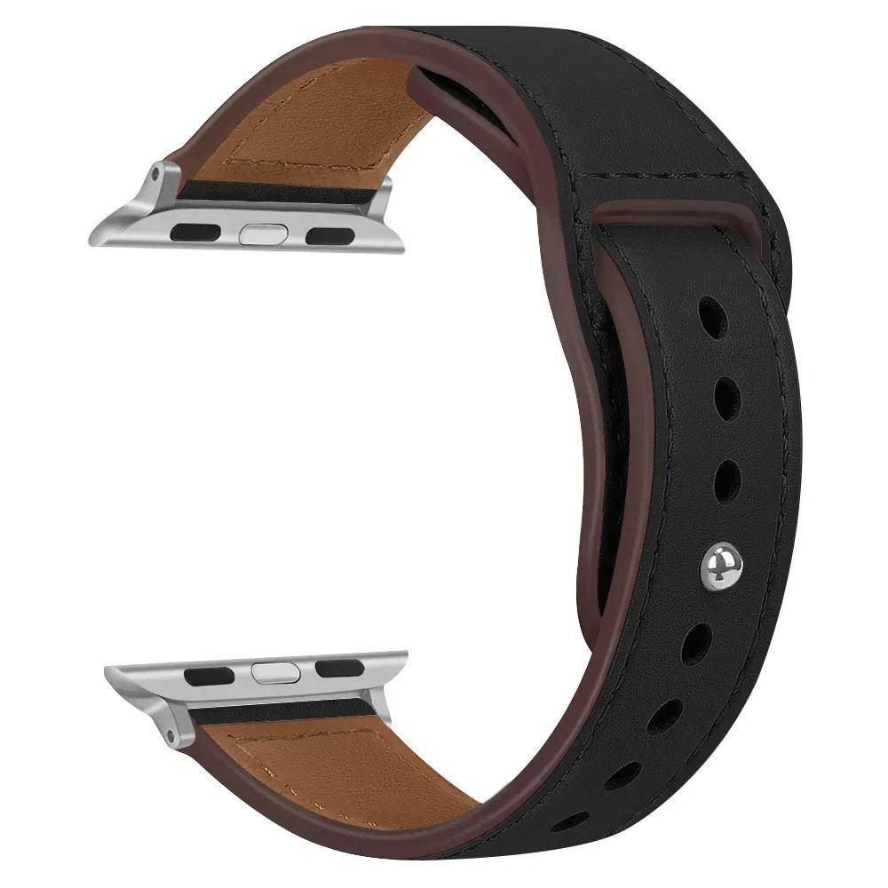 

Шкіряний ремінець для браслета Apple Watch Ultra 2 49 мм 44 мм 40 мм 38 мм/42 мм спортивний браслет із петлею iWatch series 9 8 7 3 4 5 6 se 41 мм/45 мм 38mm 40mm 41mm