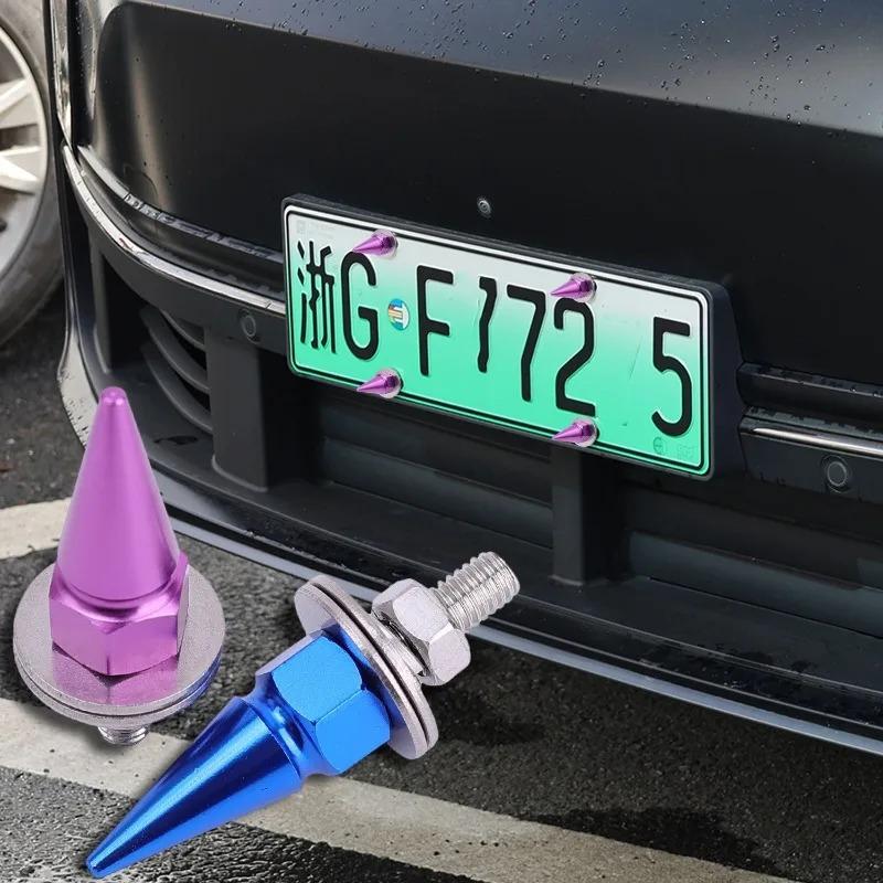 4PCS M6 Threaded Tips Screw Car Modified Fasteners Fender Washer Bumper Engine Screws License Plate Aluminium Alloy Bolts