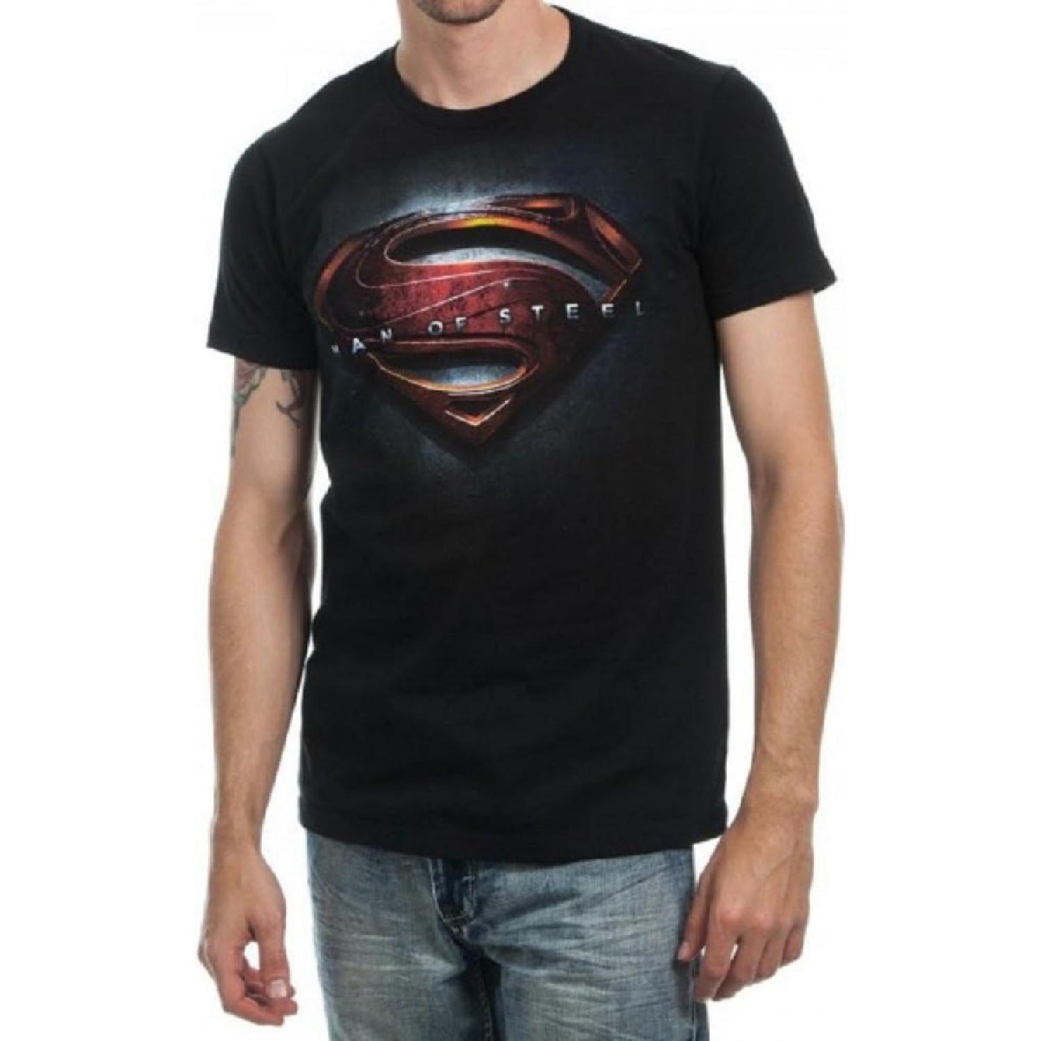 

bioworld DC Comics Superman Man of Steel Logo Men s Black T-Shirt (Medium) XXXXXL різнокольоровий