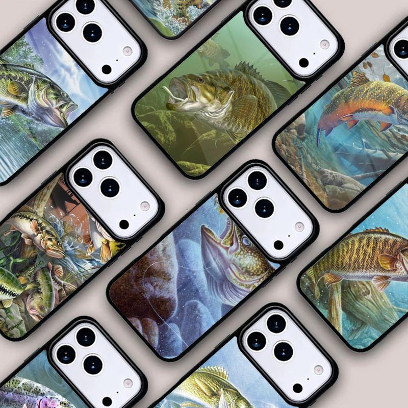 Bass Fish Fishing Phone Case For IPhone 17 16e 15 14 13 12 11 Pro Max Air Mini Soft Protective Cover