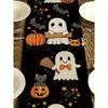 1pc Halloween Table Runner - Cute Little Pumpkin Design with Bats, Jack-O'-Lanterns & Spiders, Halloween Decorations