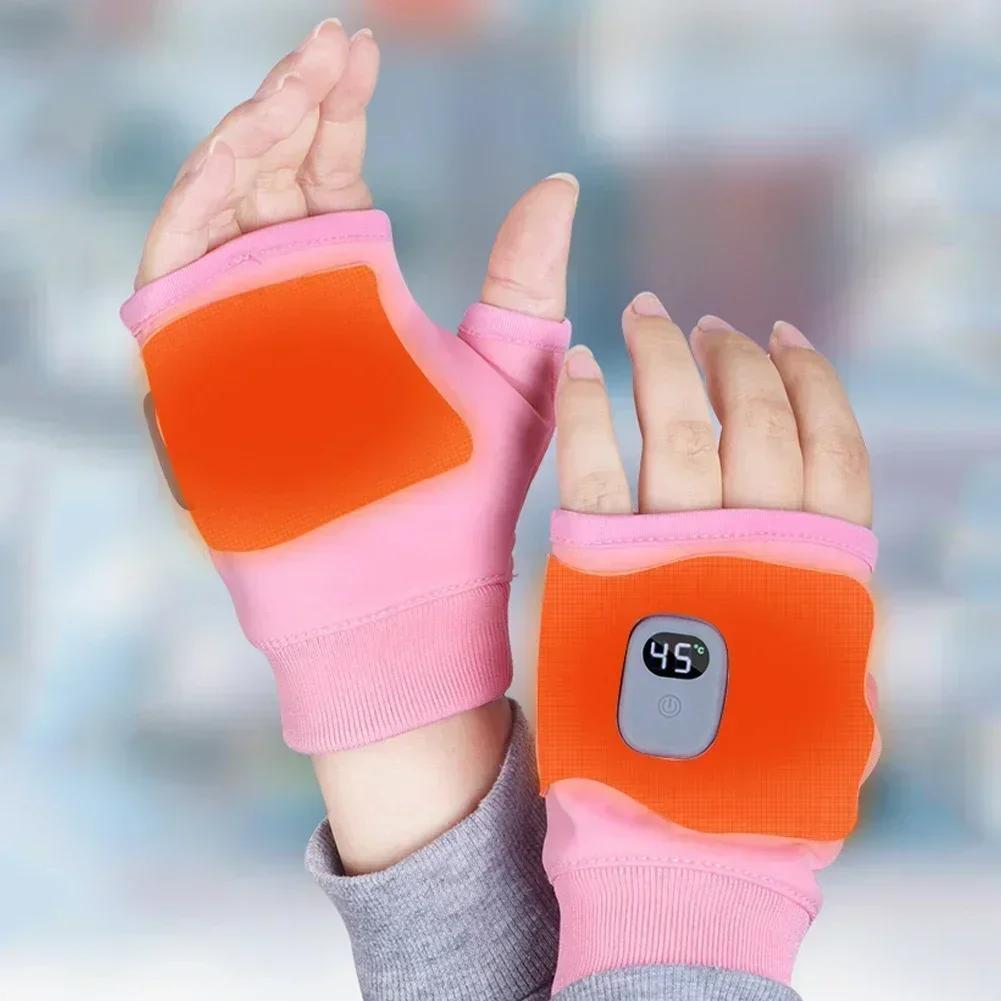 Heated Gloves Hand Warmer Gloves Waterproof USB Rechargeable Winter Fingerless Gloves Keep Warm for Motorcycle Riding Gloves