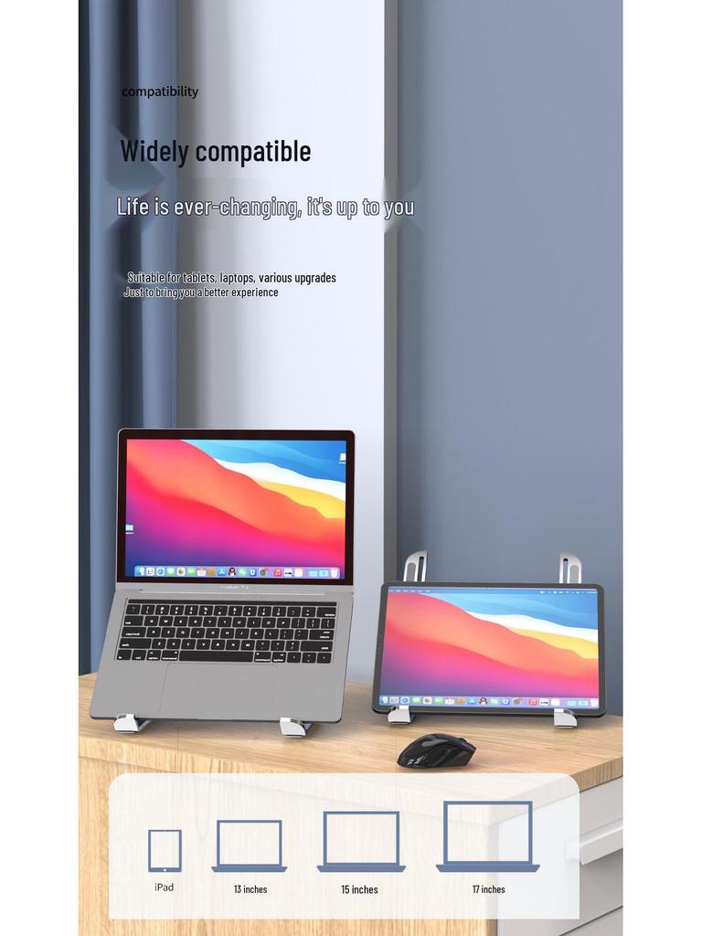 Foldable Aluminum Laptop and Tablet Stand with Cooling and Height Adjustment