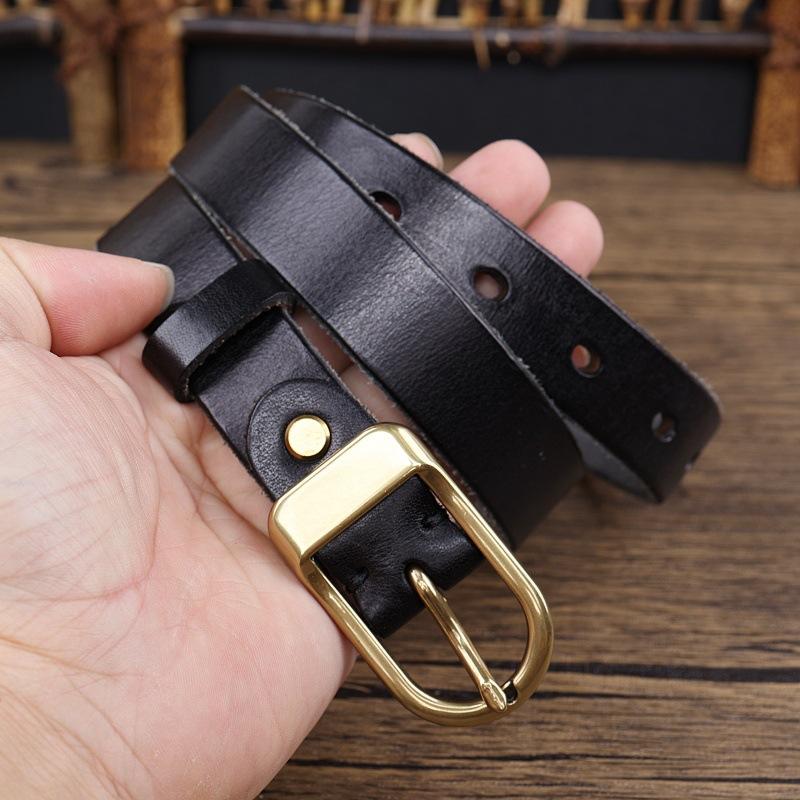 

Ремень женский из натуральной коровьей кожи черного цвета с украшением для юбки, простой модный повседневный джинсовый ремень с Ins Style 120cm чёрный