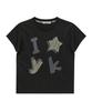 WAIKEI Yk Check Applique Short Sleeve T-Shirt Black