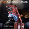 For iPhone 14 Pro Max Magnetic Case Ring Kickstand PC + TPU Hybrid Phone Cover