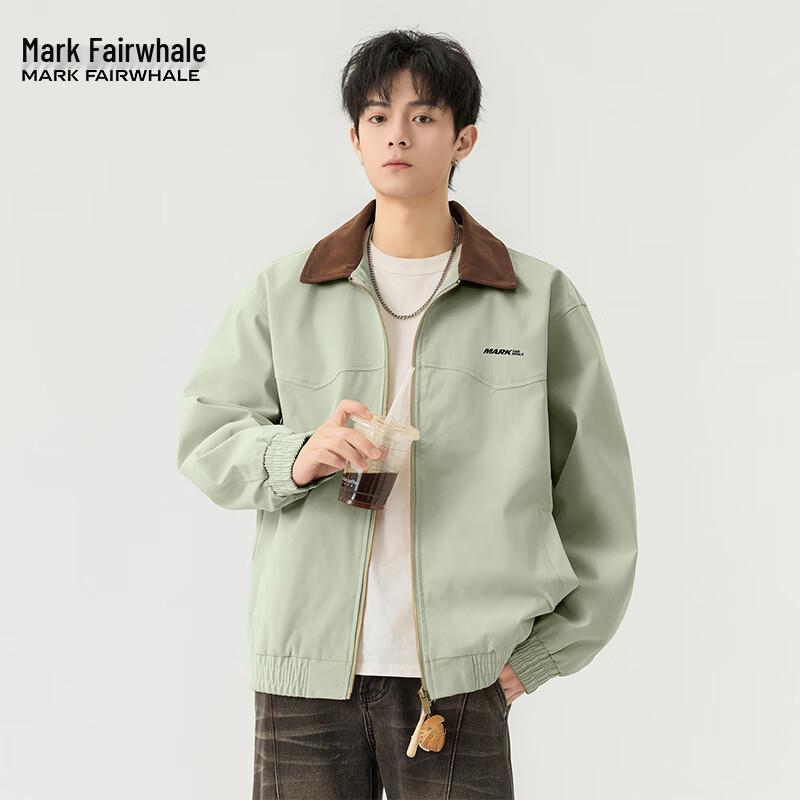 Mark Fairwhale Men's 2025 Autumn Trendy Colorblock Lapel Jacket