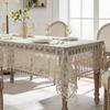 Dust-Resistant Retro Tablecloth Checkered Pattern Lace Tablecloth  Coffee Table