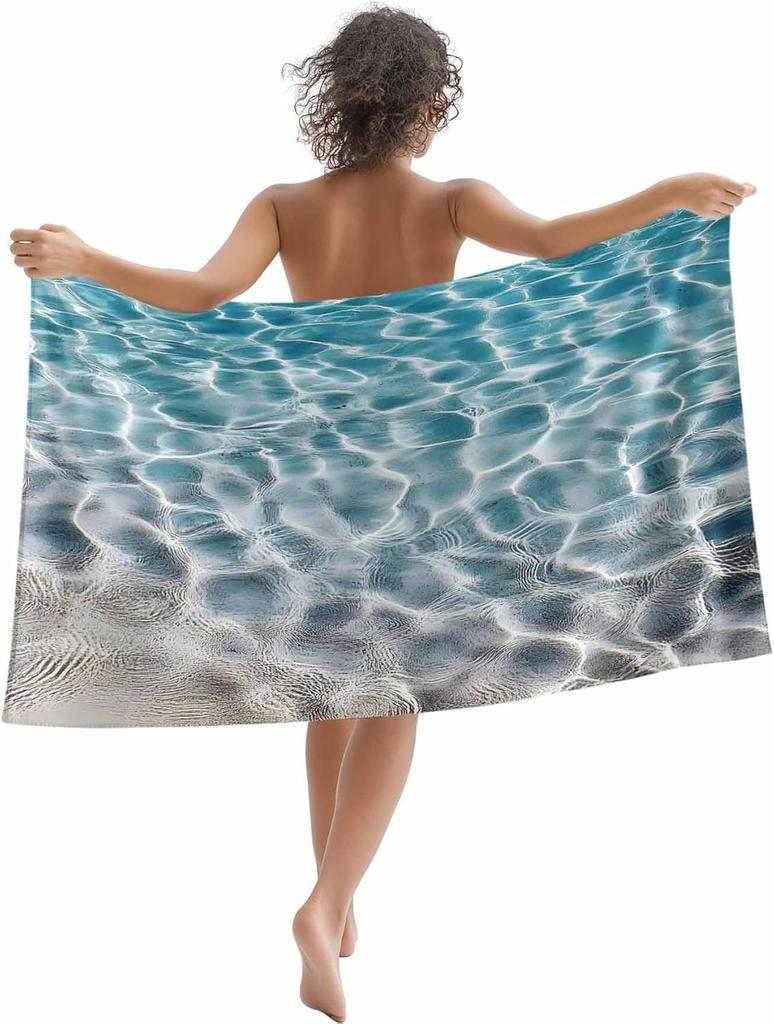 Strandtuch Blauer Himmel Badehandtücher Weißer Wolken Weich Saugfähig Strandtücher Groß Schnelltrocknend Leicht Camping Reise Yoga