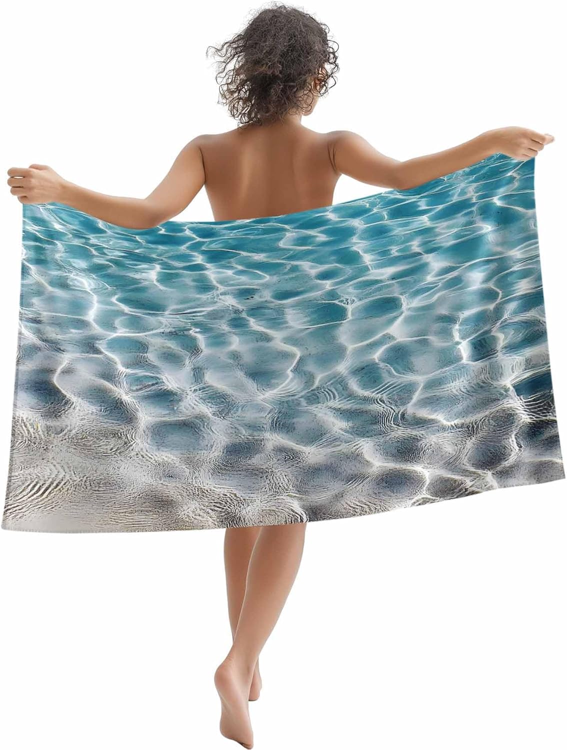 

Beach Towel Blue Sky Bath Pool Towels White Clouds Soft Absorbent Beach Towels Large Quick Dry Lightweight Camping Travel Yoga W30*H60(CM)