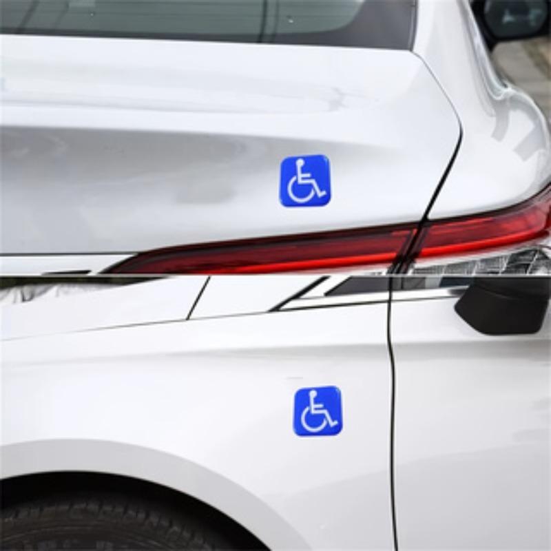 Disabled person square dome sticker Car motorcycle helmet decorative sticker