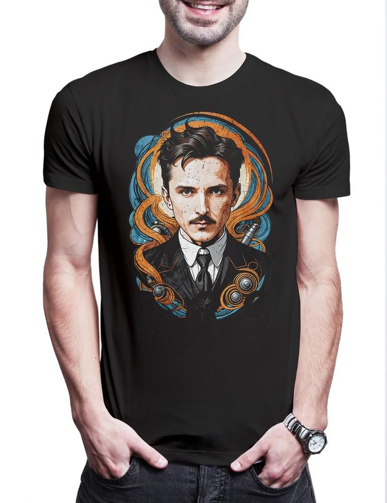 

369 Nikola Herren T-Shirt Electricity Tesla Alternating Coil Current Wireless M