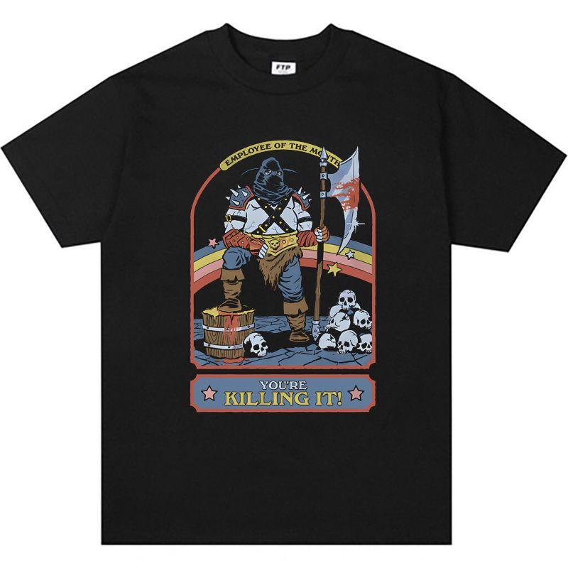 

Casual Friday American Funny Illustration T-shirt, Vintage Men s and Women s Loose Short-sleeved T-shirt 4XL