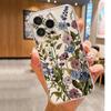 Powder Blue Purple Floral Anti-Drop Transparent Case for iPhone 14/15/16/17 ProMax