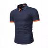 2026 Trending Men's Polo Shirt: Short Sleeve, Solid Color, Fashion Patchwork, Customizable Logo for Summer.