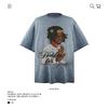 Ve Fun Top Printed Short Sleeve Loose Casual Cartoon T-Shirt High Street O Couple Character Rsize Male Tide