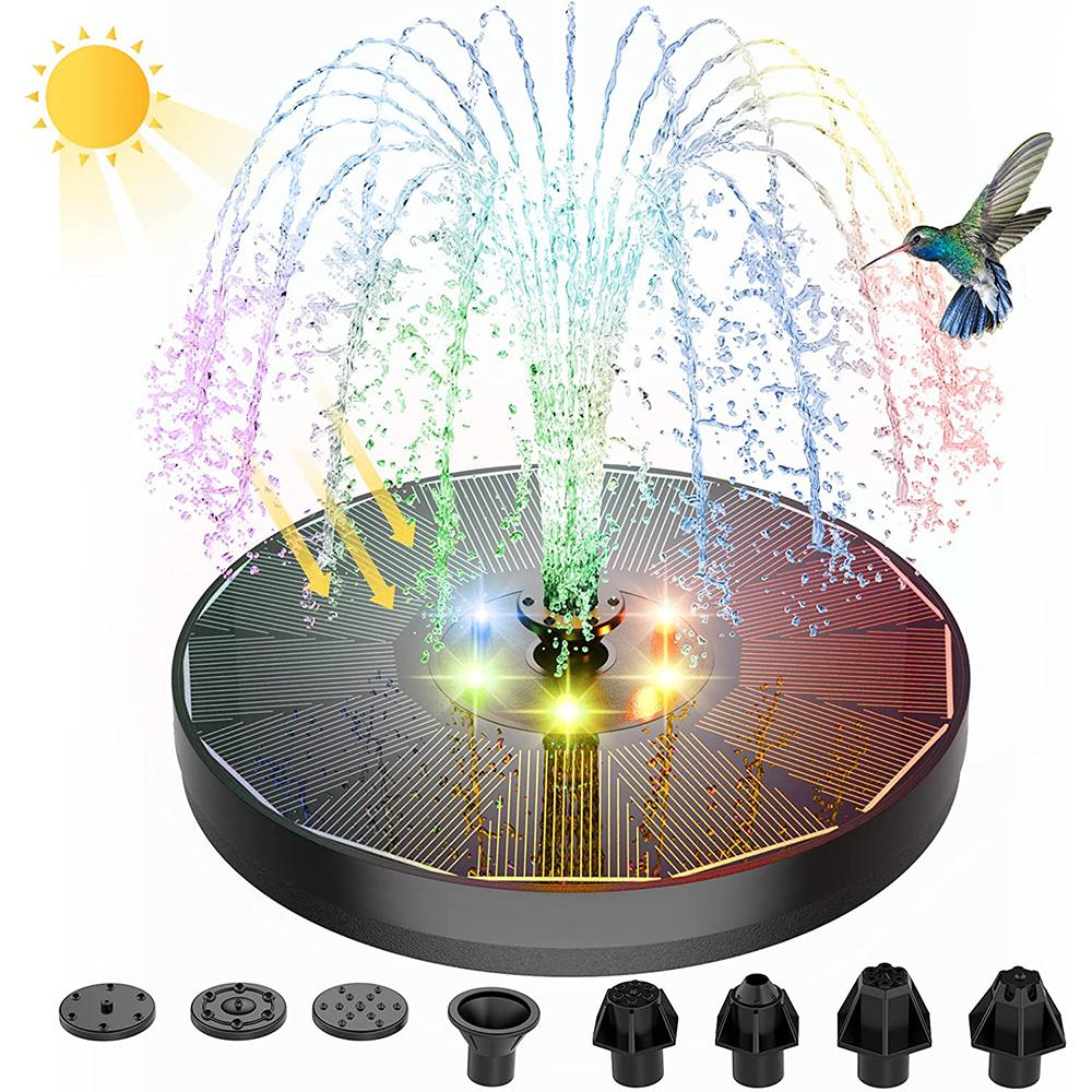 

SP13D LED Solar Floating Fountain 3W Water Pump with 900mAh Battery/8 Nozzles for Outdoor Garden Water Feature Type A