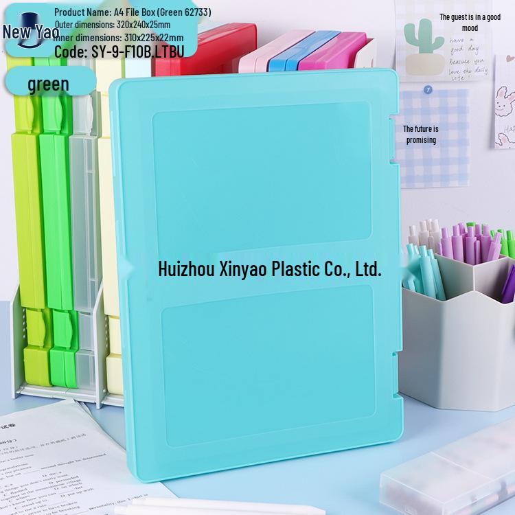 Large Capacity A4 File Box with Pen Slot & Clipboard for A5 Paper Storage