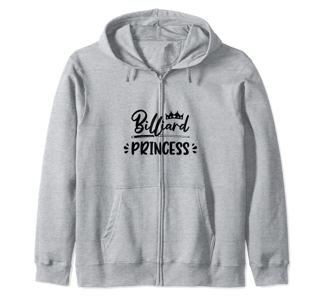 Princess Graphic Pool Billiard Snooker Billiard Cue 8 Ball Zip Hoodie