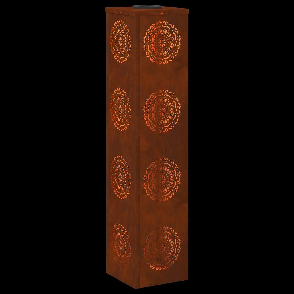 Solar LED Path Light 2 Pcs Rustic Weatherproof Steel