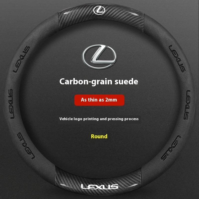 Housse de volant en cuir fibre de carbone pour voiture Pour Lexus F Sport ES200 ES300 RX300 LS500h GS300 IS300 CT200h NX300 UX300 LX570 GX