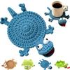Handmade Crochet Animal Coaster 1D Lizard Squirrel Creative Desk Decor for Home Table Tea Coffee Decoration Coffee Mat Gift Use