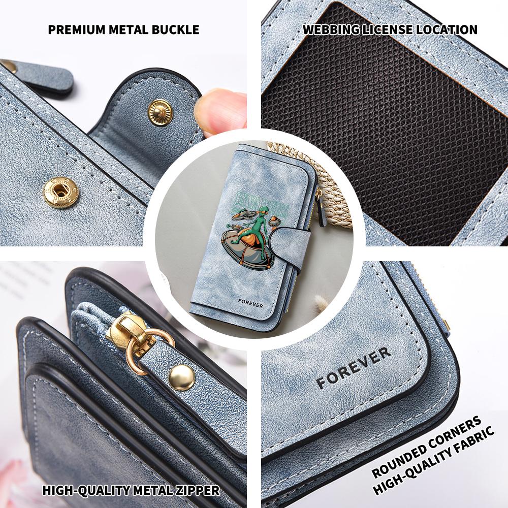 Fashion Alien Pattern Long Wallet Portable Card Holder Purse for Daily Use